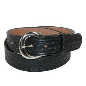 CTM Men's Big & Tall Leather Western Belt with Removable Buckle